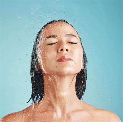 Premium Photo Beauty Asian And Woman In Shower With Face In Water For