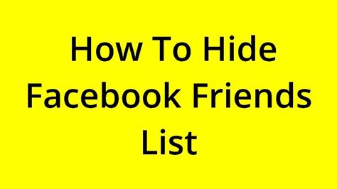 Solved How To Hide Facebook Friends List Youtube