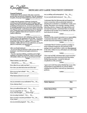 Fillable Online Skincare And Laser Teratment Consent Fax Email Print