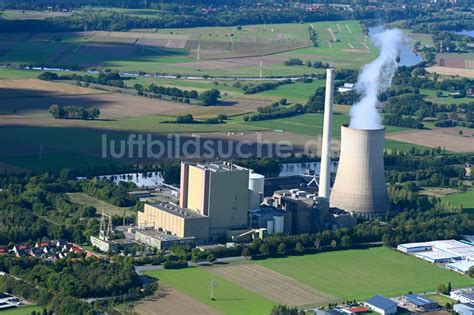 Petershagen Von Oben Kraftwerksanlagen Des Kohle Heizkraftwerkes In