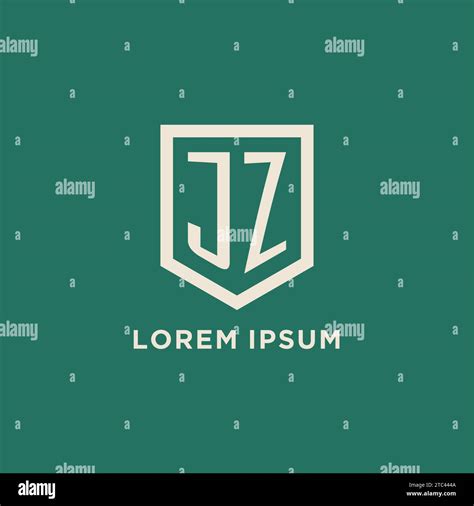 Jz Initial Logo Monogram Shield Geometric Shape Design Vector Graphic