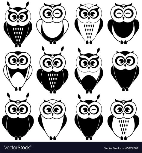 Owl Vector Black And White