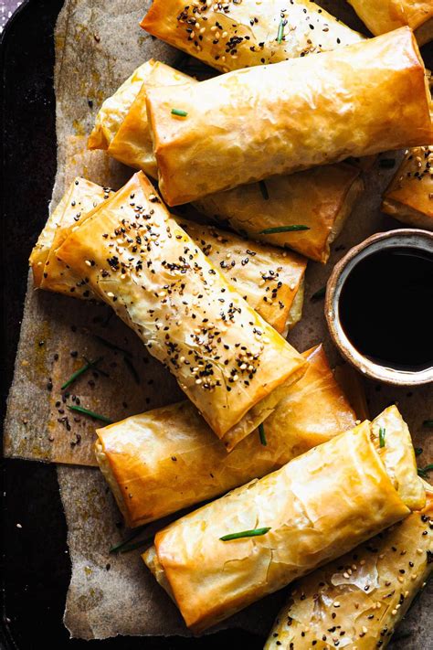 Crispy Baked Vegetable Spring Rolls With Phyllo Dough Paulas Apron