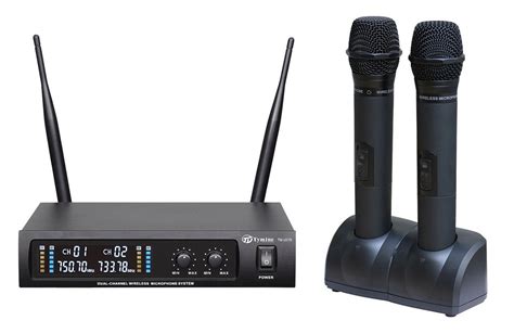 Uhf Dual Channel Rechargeable Wireless Microphone