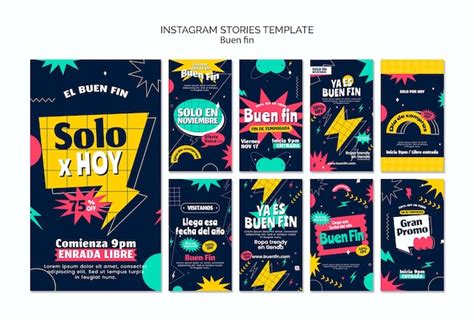 Historias De Instagram De Dise O Plano Buen Fin Archivo Psd Gratis