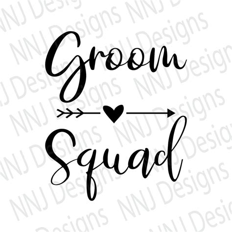 Groom Squad Svg Digital Files Download Wedding Just Married Etsy