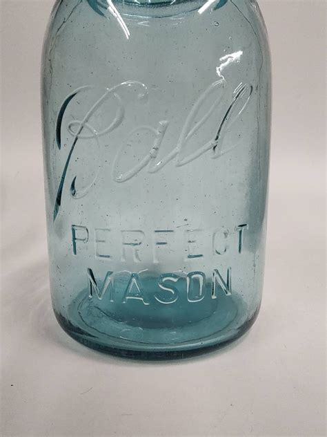 Ball Perfect Mason Jar Blue With Atlas Zinc Lid Etsy