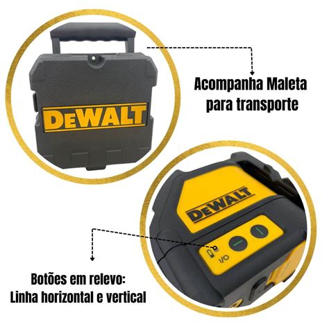 Nível laser de linhas cruz DW088CG LA 30m Linha Verde DeWalt