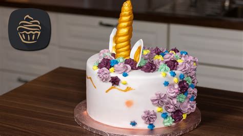 Einhorn Torte selber machen Bunte Motivtorte für Kindergeburtstag