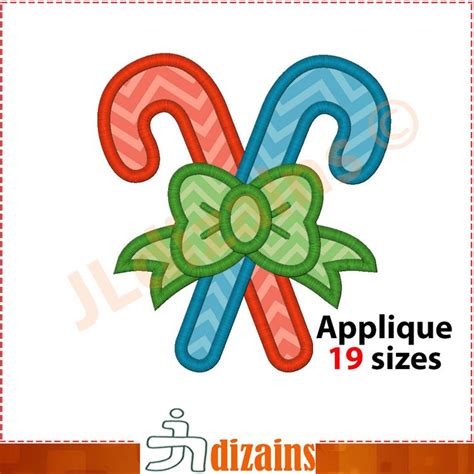 Candy Cane Applique Design Candy Canes Embroidery Design Etsy Applique Designs Christmas