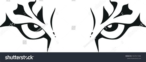 Tiger Eyes Black White Vector Tattoo Stock Vector Royalty Free