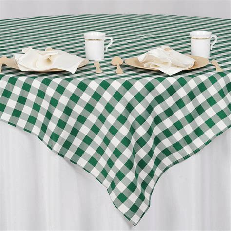 Buffalo Plaid Tablecloth Round White Green Etsy