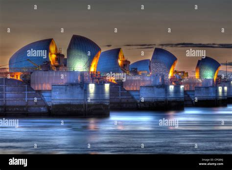 The River Thames Flood Barrier London England Stock Photo Alamy