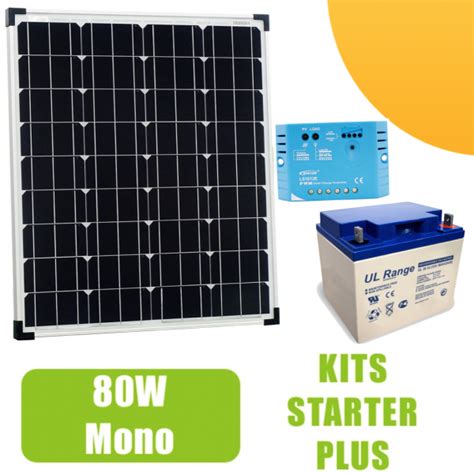 Kit Panneau Solaire 80w Mono 12v Avec Régulateur 10a Et Batterie à 31900€ Starter Kits