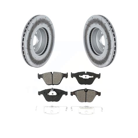 Front Coated Disc Brake Rotors And Semi Metallic Pads Kit For Bmw I