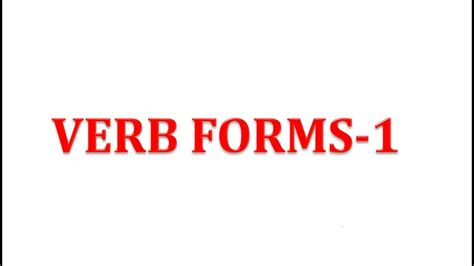 verb forms  youtube