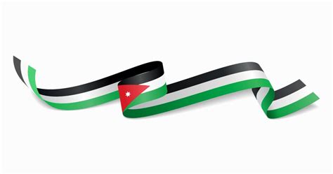 Jordanian Flag Heart Shaped Ribbon Royalty Free Vector Image