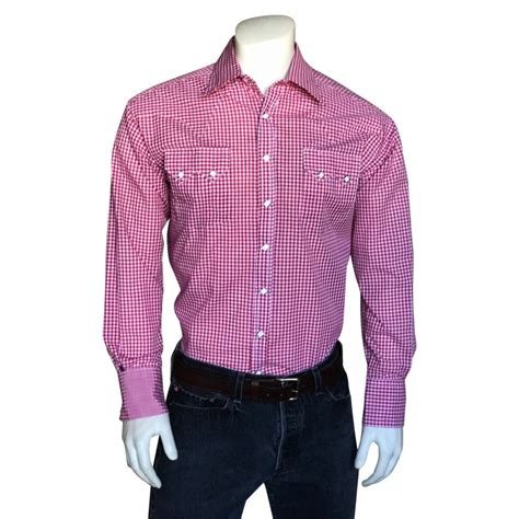 Men Rockmount Ranch Wear Slim Fits Men S Slim Fit Red Gingham Check