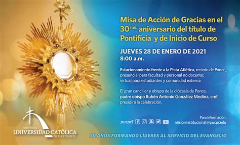 Misa de Acción de Gracias por la concesión del título de Pontificia e