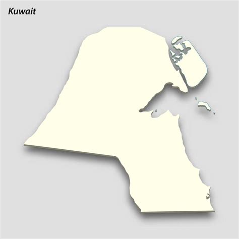 3d isométrica mapa de Kuwait aislado con sombra 21852948 Vector en Vecteezy