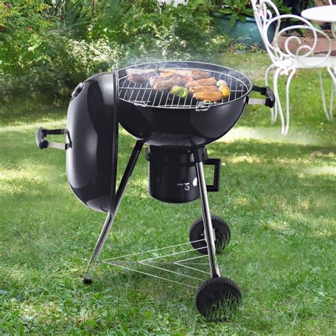 Outsunny Freestanding Charcoal Bbq Grill Portable Cooking Smoker