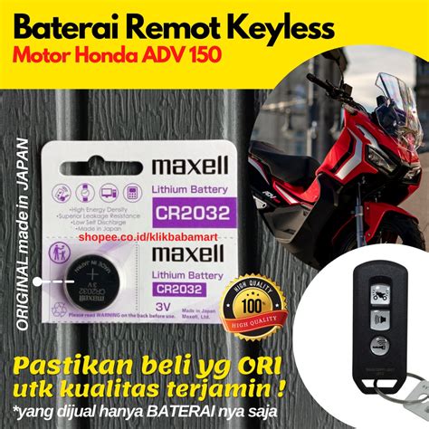 Jual Baterai Remot Motor Honda Adv Keyless Remote Alarm Kunci