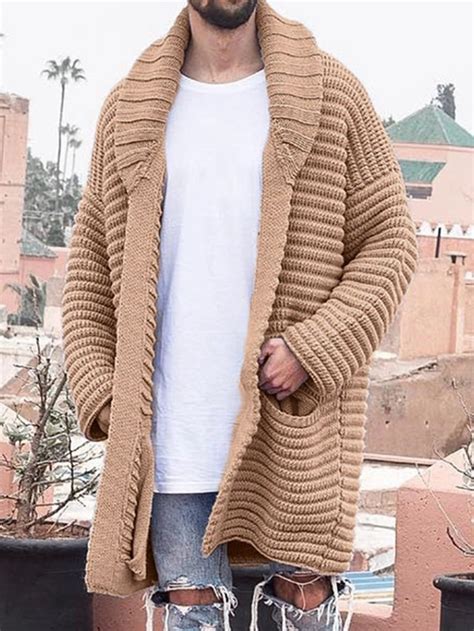 Herren Pullover Strickjacke Stricken Strick Feste Farbe V Ausschnitt