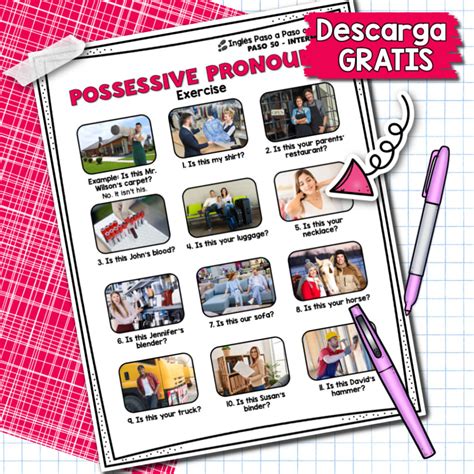 Pronombres Posesivos En Ingles Possessive Pronouns Oraciones Y Ejercicios Leccion 20 Nbkomputer