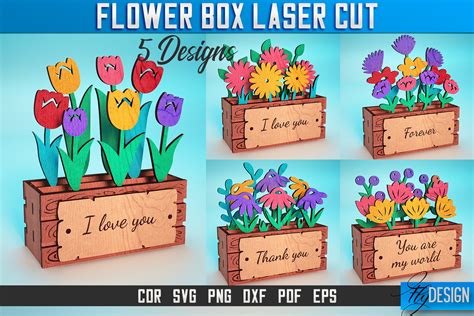 Flower Box Laser Cut Svg Flower Box Graphic By Flydesignsvg · Creative Fabrica