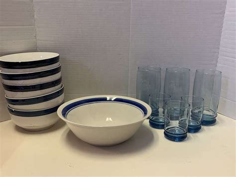 Lot Includes 3 Anchor Hocking 15 Oz Blue Glasses 3 Anchor Hocking Blue