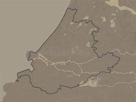 Zuid Holland Netherlands Sepia No Legend Stock Illustration