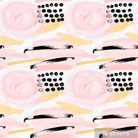 Sticker Abstract Pink Marker Circles With Black Grunge Pixershk