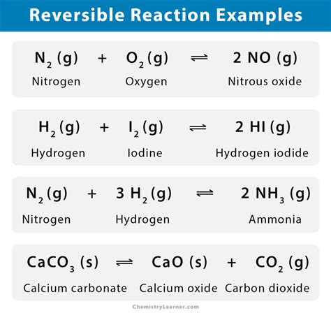 Reversible Reaction Definition Conditions And Examples