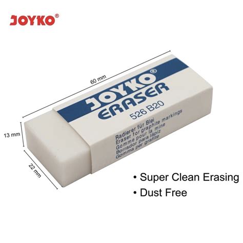 Jual ERASER PENSIL MEREK JOYKO / PENGHAPUS PENSIL MEREK JOYKO B20 PUTIH(526-B20putih) / B20 ...