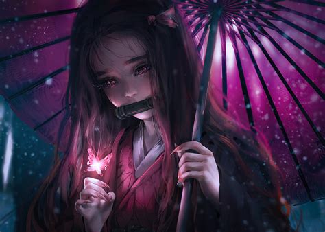 Beautiful Nezuko Demon Slayer Kimetsu No Yaiba Digital Art By Edmund Micheal