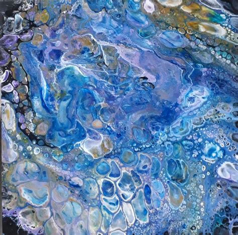 Pouring Blau Lila Schwarz Malerei Von Sigrid Baul Bei Kunstnet