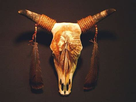 Cow Skull With Native American Inspired Painting Cow Skull Painted