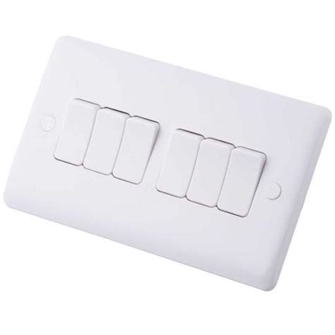 M Slimline A Gang Way Light Switch White Cef