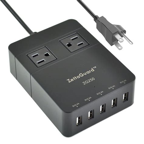 Zettaguard Mini Outlet Travel Power Strip Surge Protector With Usb