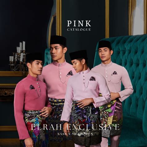 Baju Melayu Elrah Exclusive Pink Catalogue Ultimate Slim Fit