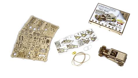 D Wooden Car Puzzle Hot Rod Wooden City