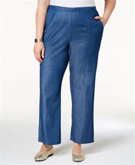 Alfred Dunner Plus Size Sun City Pull On Denim Pants Macys