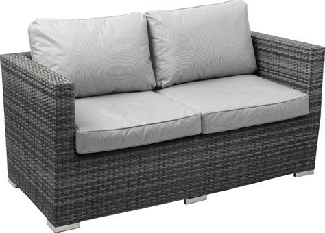 Rattan 2 Seater Sofa Grey | Baci Living Room