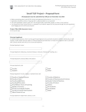 Fillable Online Tlef2 Sites Olt Ubc Small TLEF Project Proposal Form