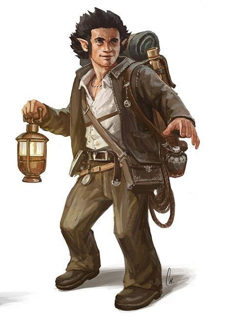 M Halfling Rogue Thief Lt Armor Lantern Backpack Dungeons And Dragons Art Dungeons And