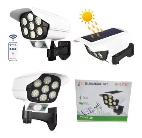 Lampara Reflector Led Solar Sensor Movimiento Control Cuotas Sin