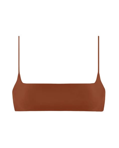 Brown Bikini Top Square Crop Ark Swimwear