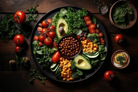 Premium AI Image Vegetable Salad In Ceramic Bowl