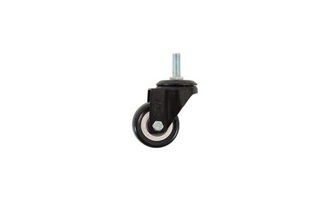 Rodaja De Pvc Negro Giratoria 2 Con Espiga Roscada De 3 8 ZF5187