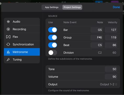 Metronome Project Settings In Logic Pro For Ipad Apple Support